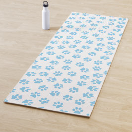 Muster von Pfoten, Hundeschäben, blaue Baby-Paws Yogamatte