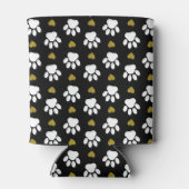 Muster von Pfoten, Hundeschäben, weißen Pfoten, go Dosenkühler (Rückseite)