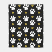 Muster von Pfoten, Hundeschäben, weißen Pfoten, go Fleecedecke (Vorderseite)