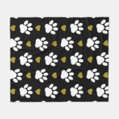 Muster von Pfoten, Hundeschäben, weißen Pfoten, go Fleecedecke (Vorderseite (Horizontal))