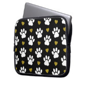 Muster von Pfoten, Hundeschäben, weißen Pfoten, go Laptopschutzhülle (Vorderseite Links)