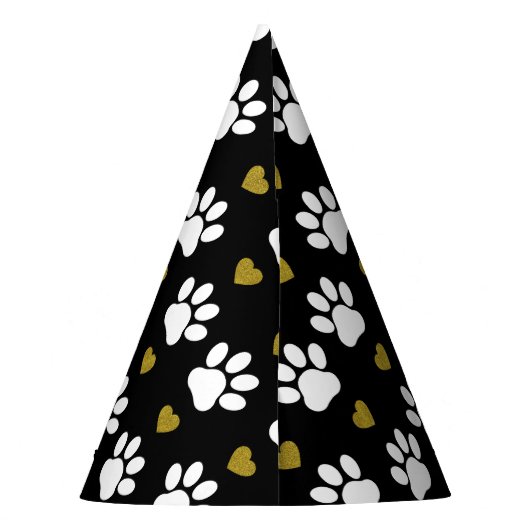 Muster von Pfoten, Hundeschäben, weißen Pfoten, go Partyhütchen (Rückseite)