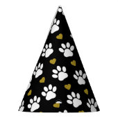 Muster von Pfoten, Hundeschäben, weißen Pfoten, go Partyhütchen (Links)