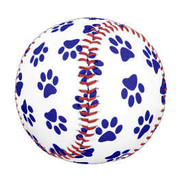 Muster von Pfoten, Hundeschäften, blaue Navy-Paws Baseball