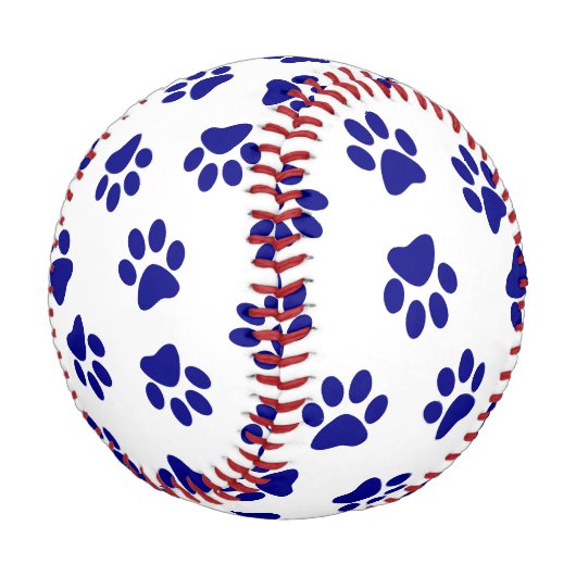 Muster von Pfoten, Hundeschäften, blaue Navy-Paws Baseball (Schrägansicht)