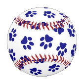 Muster von Pfoten, Hundeschäften, blaue Navy-Paws Baseball (Vorderseite)