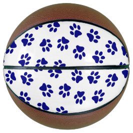 Muster von Pfoten, Hundeschäften, blaue Navy-Paws Basketball
