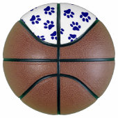 Muster von Pfoten, Hundeschäften, blaue Navy-Paws Basketball (Rechts)