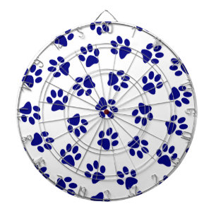 Muster von Pfoten, Hundeschäften, blaue Navy-Paws Dartscheibe
