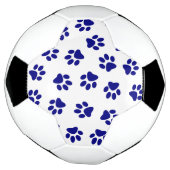 Muster von Pfoten, Hundeschäften, blaue Navy-Paws Fußball (Gedreht)