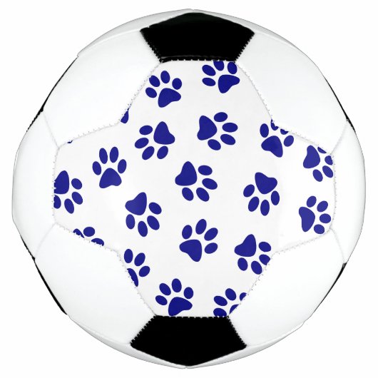 Muster von Pfoten, Hundeschäften, blaue Navy-Paws Fußball (Vorderseite)