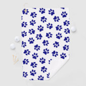 Muster von Pfoten, Hundeschäften, blaue Navy-Paws Golfhandtuch (Insitu)