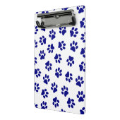 Muster von Pfoten, Hundeschäften, blaue Navy-Paws Mini Klemmbrett (Gewinkelt2)