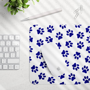 Muster von Pfoten, Hundeschäften, blaue Navy-Paws Mousepad