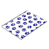 Muster von Pfoten, Hundeschäften, blaue Navy-Paws Notizblock (Linke Seite)