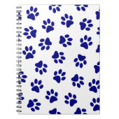 Muster von Pfoten, Hundeschäften, blaue Navy-Paws Notizblock (Vorderseite)