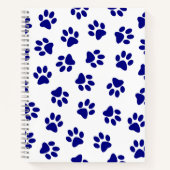 Muster von Pfoten, Hundeschäften, blaue Navy-Paws Notizblock (Vorderseite)