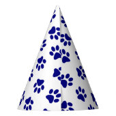 Muster von Pfoten, Hundeschäften, blaue Navy-Paws Partyhütchen (Rückseite)