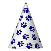 Muster von Pfoten, Hundeschäften, blaue Navy-Paws Partyhütchen (Links)