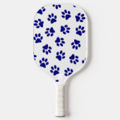 Muster von Pfoten, Hundeschäften, blaue Navy-Paws Pickleball Schläger (Vorderseite)