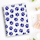 Muster von Pfoten, Hundeschäften, blaue Navy-Paws Planer