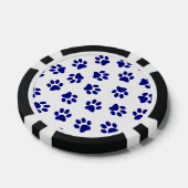 Muster von Pfoten, Hundeschäften, blaue Navy-Paws Pokerchips (Einzeln)