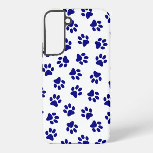 Muster von Pfoten, Hundeschäften, blaue Navy-Paws Samsung Galaxy Hülle