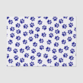 Muster von Pfoten, Hundeschäften, blaue Navy-Paws Seidenpapier (Vorderseite)