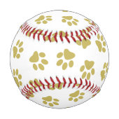 Muster von Pfoten, Hundeschäften, goldenen Pfoten Baseball (Rückseite)