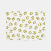 Muster von Pfoten, Hundeschäften, goldenen Pfoten Fleecedecke (Vorderseite (Horizontal))