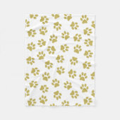 Muster von Pfoten, Hundeschäften, goldenen Pfoten Fleecedecke (Vorderseite)