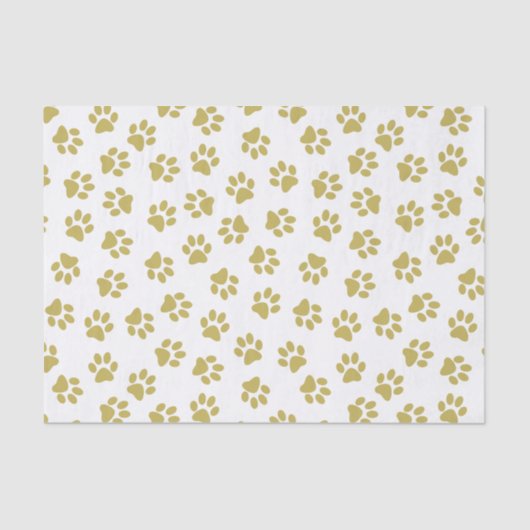 Muster von Pfoten, Hundeschäften, goldenen Pfoten Seidenpapier (Vorderseite)