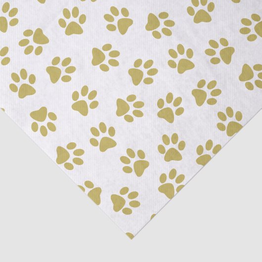 Muster von Pfoten, Hundeschäften, goldenen Pfoten Seidenpapier (Ausschnitt)