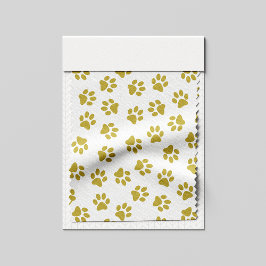 Muster von Pfoten, Hundeschäften, goldenen Pfoten Stoff