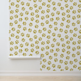 Muster von Pfoten, Hundeschäften, goldenen Pfoten Tapete