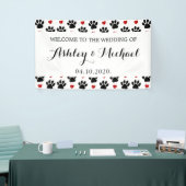 Muster von Pfoten, Hundeschäften, Herz, Hochzeit Banner (Messeveranstaltung)