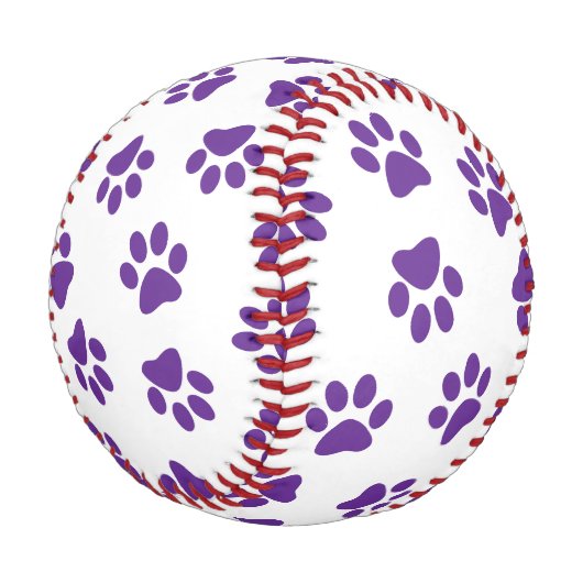 Muster von Pfoten, Hundeschäften, Lila Pfoten Baseball (Schrägansicht)