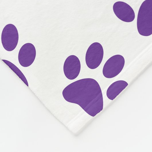 Muster von Pfoten, Hundeschäften, Lila Pfoten Fleecedecke (Ecke)