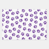 Muster von Pfoten, Hundeschäften, Lila Pfoten Geschenkpapier Set (Vorderseite 2)