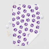Muster von Pfoten, Hundeschäften, Lila Pfoten Golfhandtuch (Insitu)