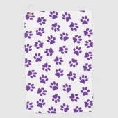 Muster von Pfoten, Hundeschäften, Lila Pfoten Golfhandtuch (Vorderseite)
