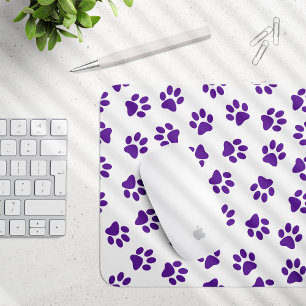 Muster von Pfoten, Hundeschäften, Lila Pfoten Mousepad