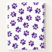 Muster von Pfoten, Hundeschäften, Lila Pfoten Notizblock (Rückseite)