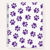 Muster von Pfoten, Hundeschäften, Lila Pfoten Notizblock (Vorderseite)