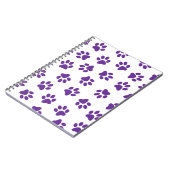 Muster von Pfoten, Hundeschäften, Lila Pfoten Notizblock (Linke Seite)