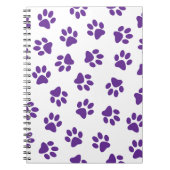 Muster von Pfoten, Hundeschäften, Lila Pfoten Notizblock (Vorderseite)