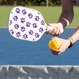Muster von Pfoten, Hundeschäften, Lila Pfoten Pickleball Schläger