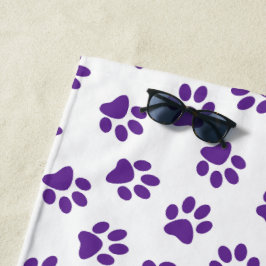 Muster von Pfoten, Hundeschäften, Lila Pfoten Strandtuch