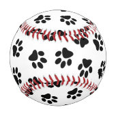 Muster von Pfoten, Hundeschäften, schwarzen Pfoten Baseball (Vorderseite)