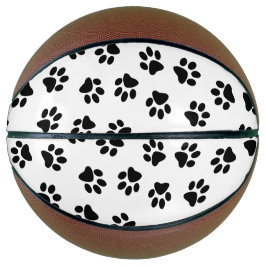 Muster von Pfoten, Hundeschäften, schwarzen Pfoten Basketball